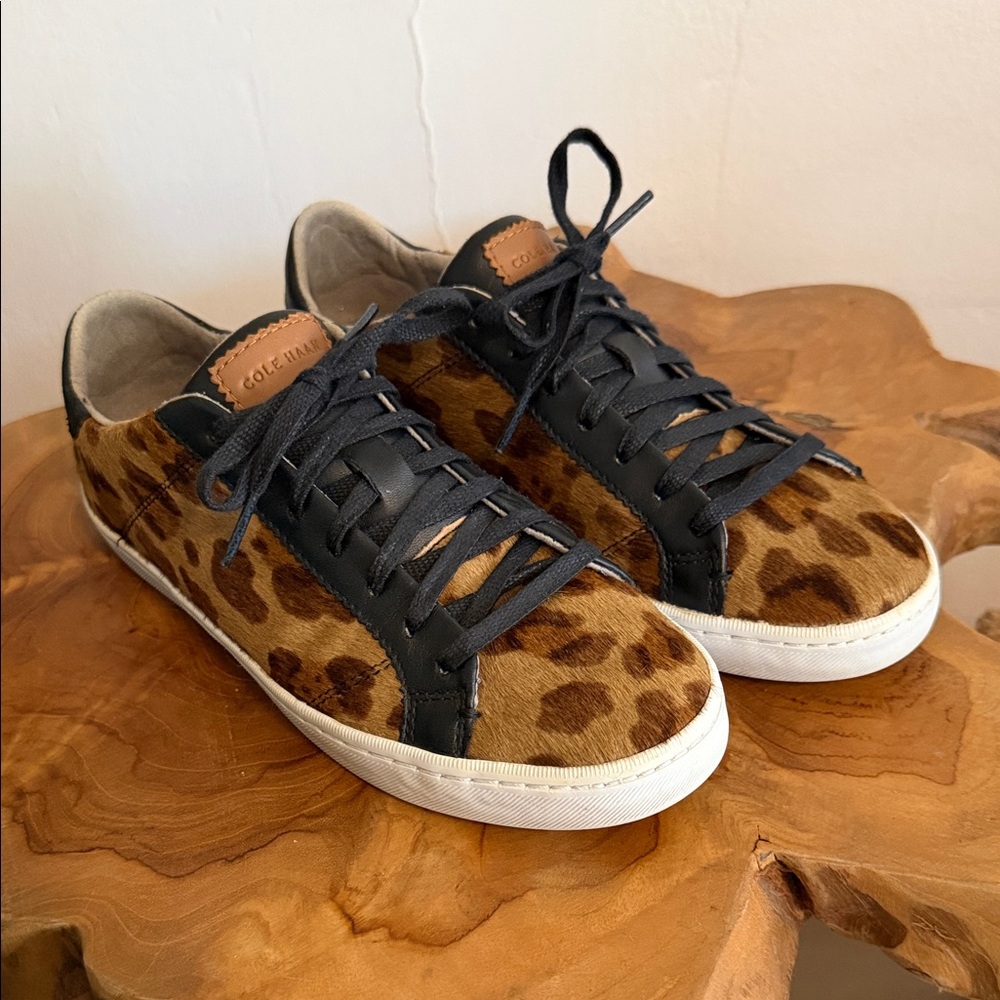 Cole Haan Animal Print Sneakers with Black Trim